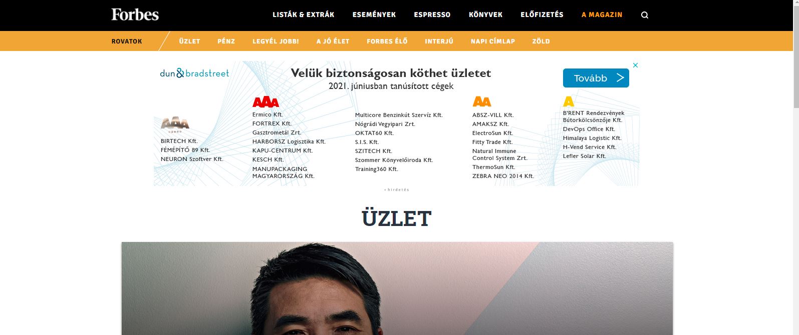 AMAKSZ Kft., ipari kapu, gyorskapu, automata ajtó, fotocellás ajtó, parkolórendszer, Forbes